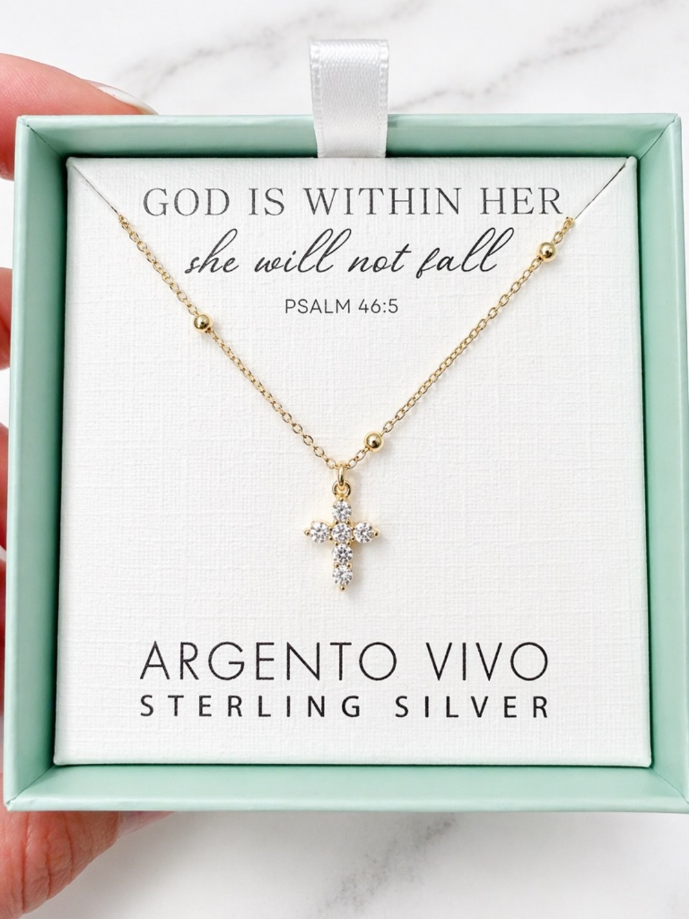 Argento Vivo Gold-Tone Cross Necklace